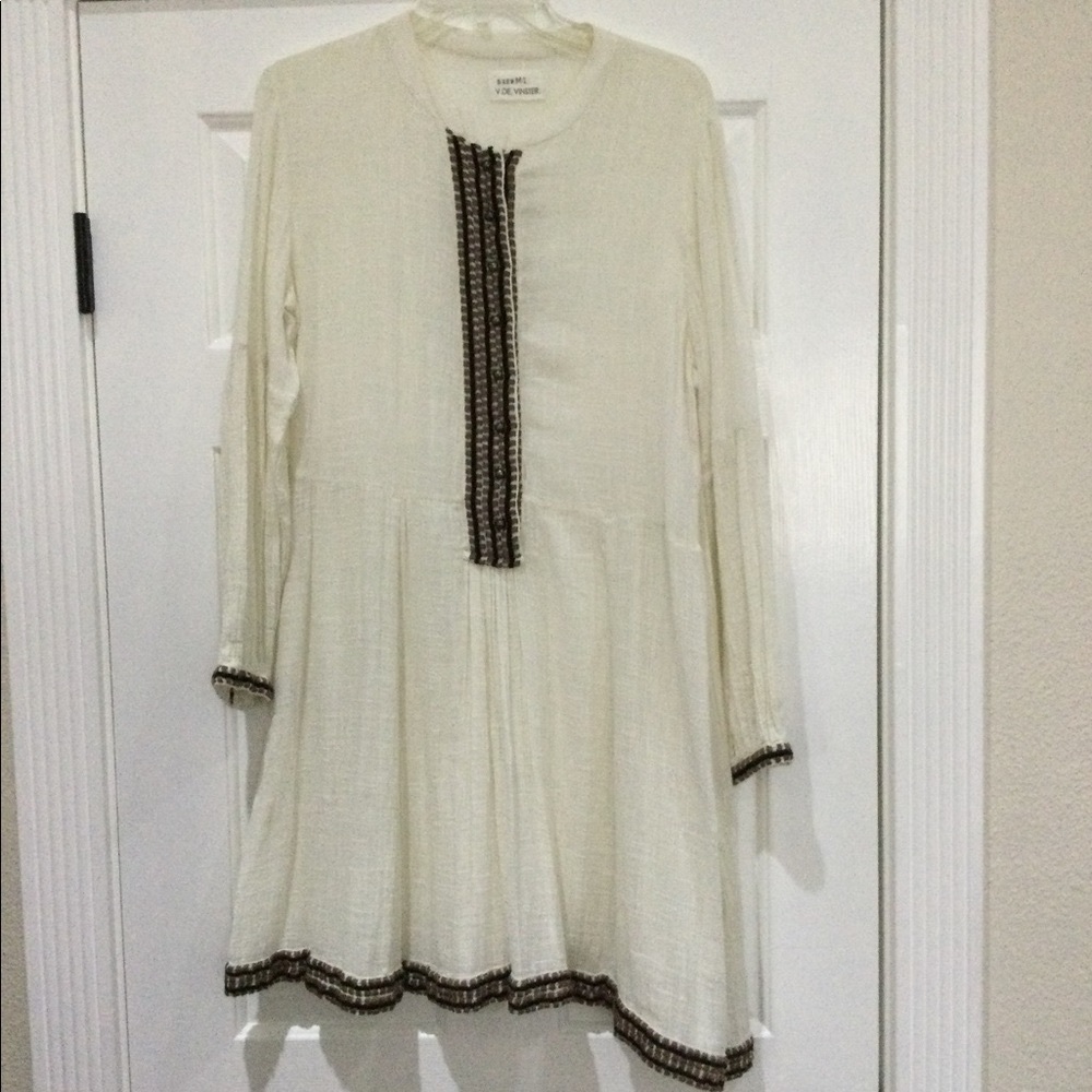 V. DE. VINSTER. Dress, Cream, Size Large